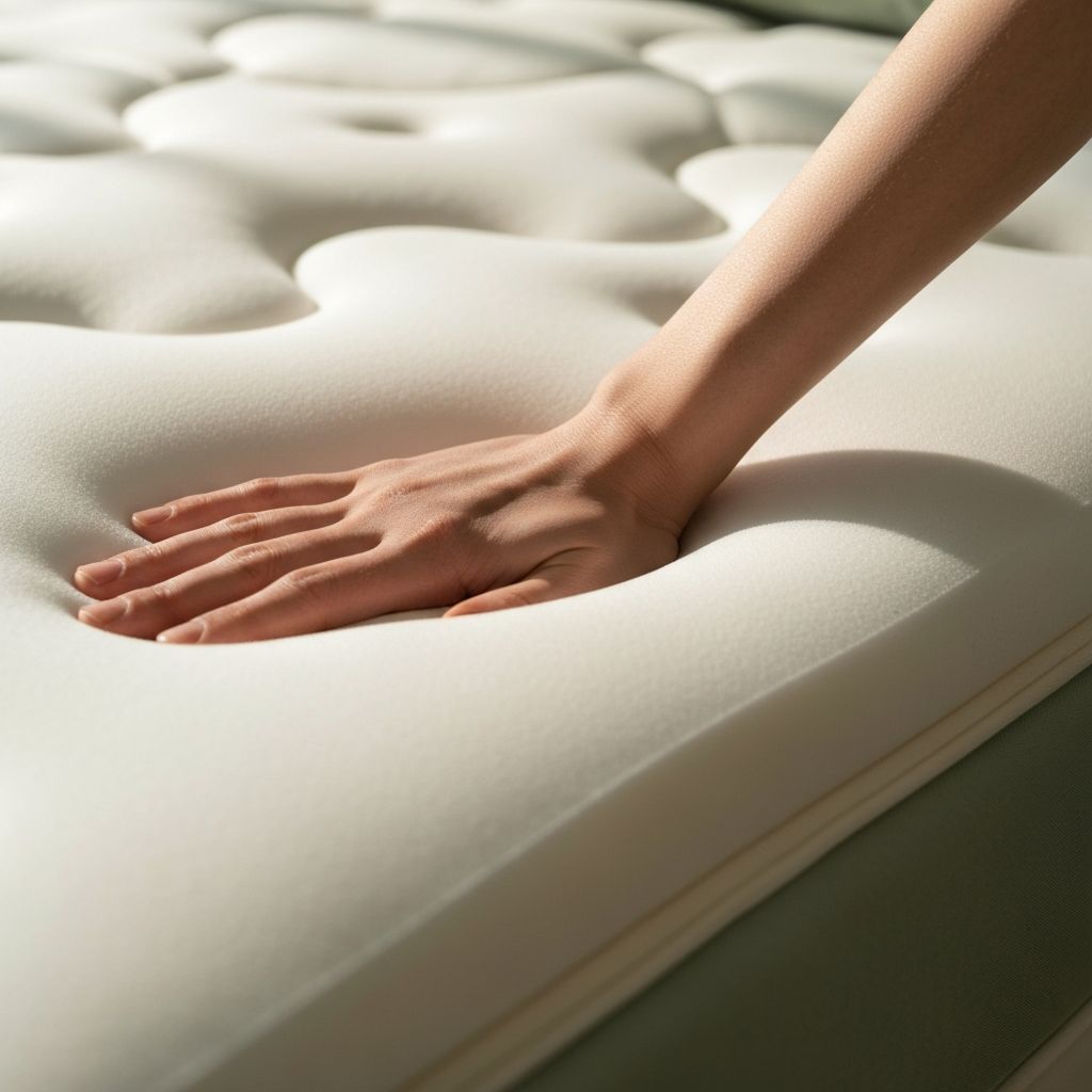 Zinus Green Tea memory foam mattress surface showing pressure relief